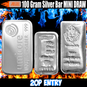 100 Gram Silver Bar #8 – FIRE ODDS - MINI DRAW #1