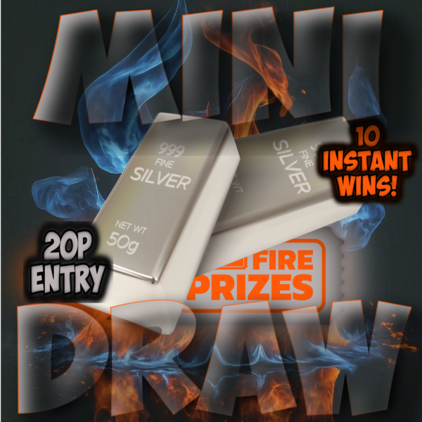 100 Gram Silver Bar #6 – FIRE ODDS – MINI DRAW #2