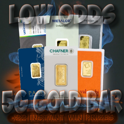 5g Gold Bar +22 Instant Wins – DRAW #4 (FIRE ODDS)