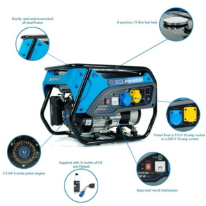 SGS 2.8 kVA Super Duty Petrol Generator - FIRE ODDS - Image 3